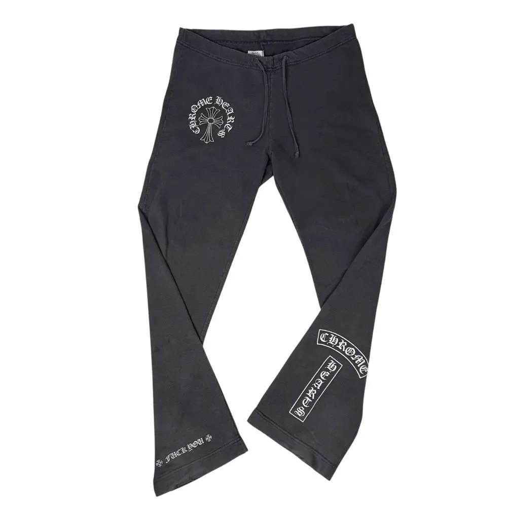 Vintage Chrome Hearts Sweatpants Mens M Baggy Flare Drawstring T Bar